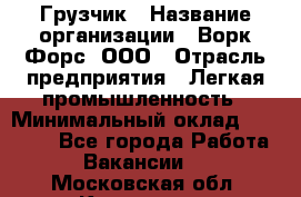 Грузчик › Название организации ­ Ворк Форс, ООО › Отрасль предприятия ­ Легкая промышленность › Минимальный оклад ­ 24 000 - Все города Работа » Вакансии   . Московская обл.,Климовск г.